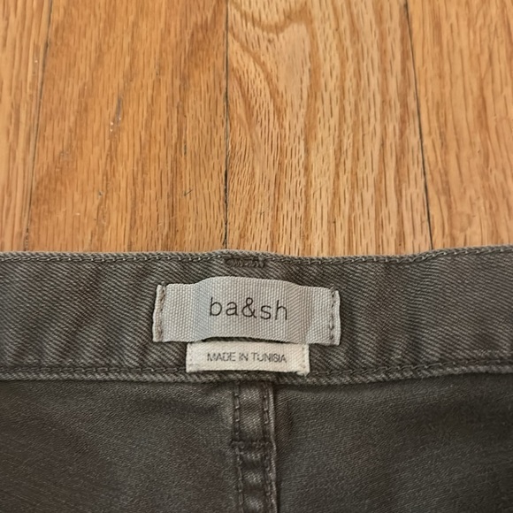 Ba&sh sz 26 skinny jeans moss green ankle C Sally good pre owned thread loose - Picture 3 of 7